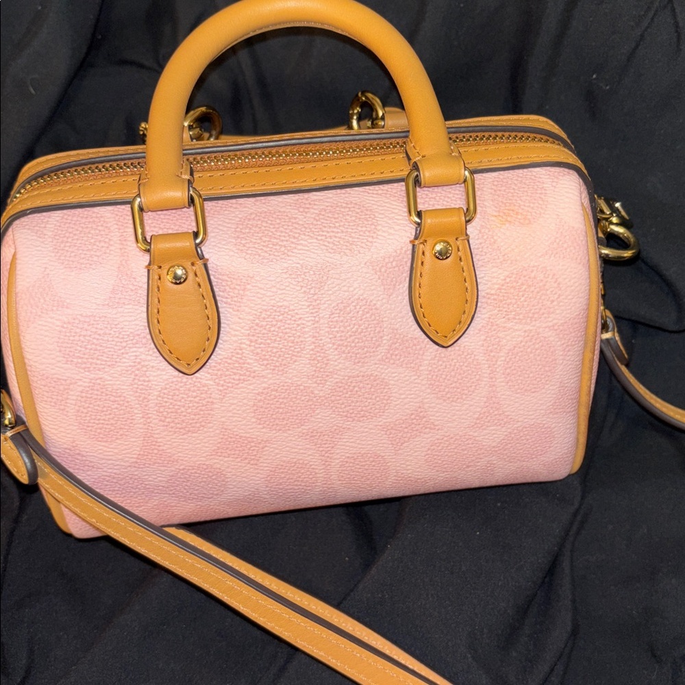 Coach Pink and Tan Satchel Bag - Picture 5 of 12